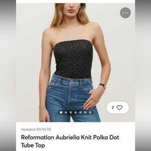 Reformation Black and White Polka Dot Tube Top